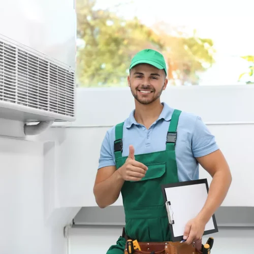 certified hvac technician thumbs up durham nc